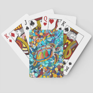Jeu De Cartes Tortue mosaïque colorée