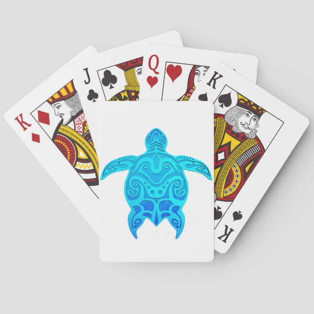 Jeu De Cartes Tortue tribale bleue