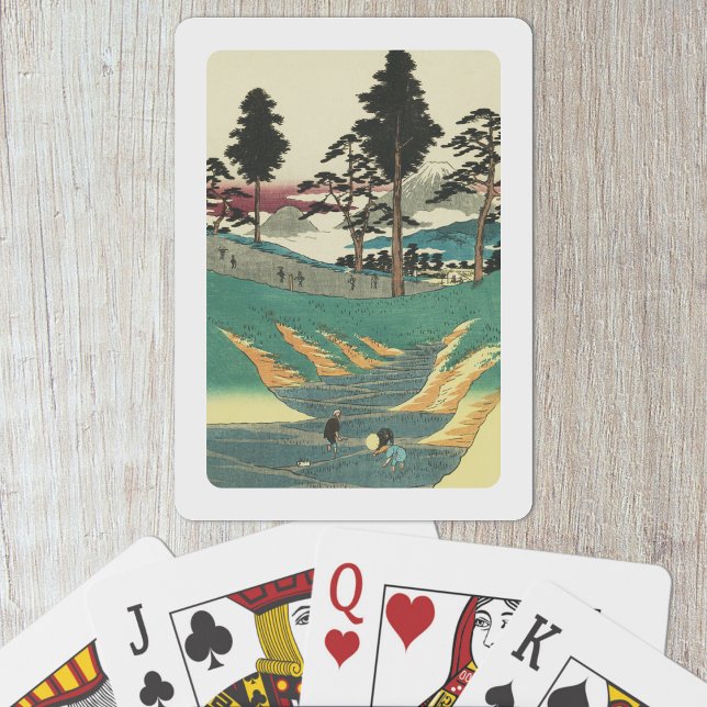 Jeu De Cartes Totsuka, Japon : Impression de blocs de bois Vinta (Totsuka, Japan Playing Cards- Table View)