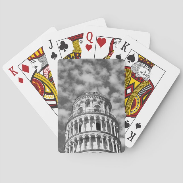 Jeu De Cartes Tour blanche noire de Pise Italie (dos)
