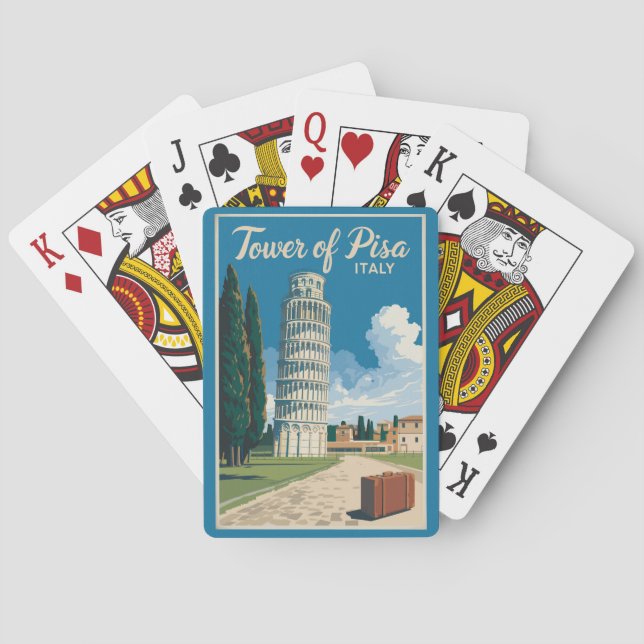 Jeu De Cartes Tour de Pise Italie Voyage Art Vintage (dos)