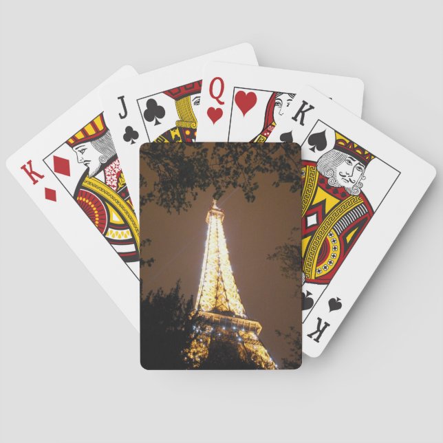 Jeu De Cartes Tour Eiffel à Paris, France en Nuit (dos)