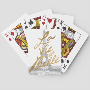 Jeu De Cartes Tour Eiffel avec écriture or