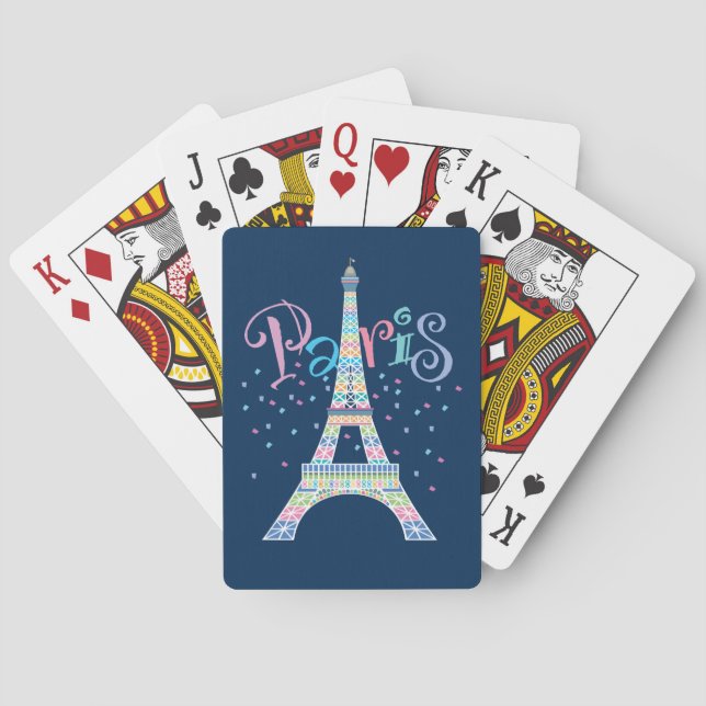 Jeu De Cartes Tour Eiffel Confetti Jouer aux cartes (dos)