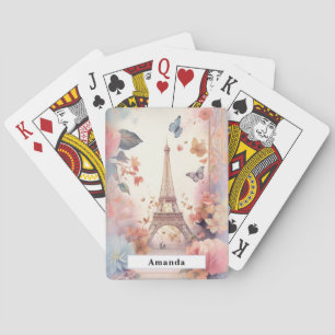 Jeu De Cartes Tour Eiffel Papillons et Fleurs