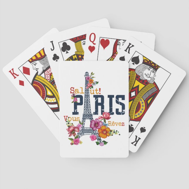 Jeu De Cartes Tour Eiffel Paris Chemise Salut Flower Paris Fra (dos)