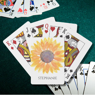 Jeu De Cartes Tournesol aquarelle personnalisé