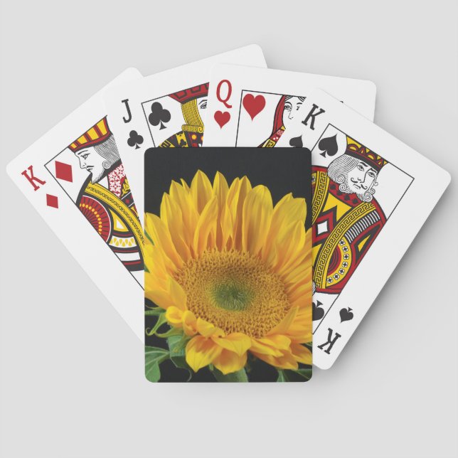 Jeu De Cartes Tournesol jaune sur Arrière - plan noir Jouer des  (dos)