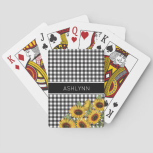 Jeu De Cartes Tournesols à En vichy blanc noir