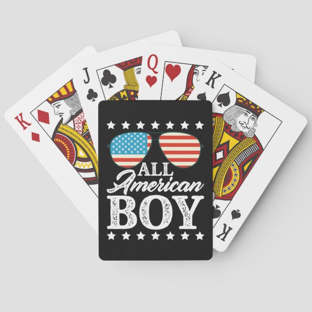 Jeu De Cartes Tous American Boy 4 juillet États-Unis Lunettes de (dos)