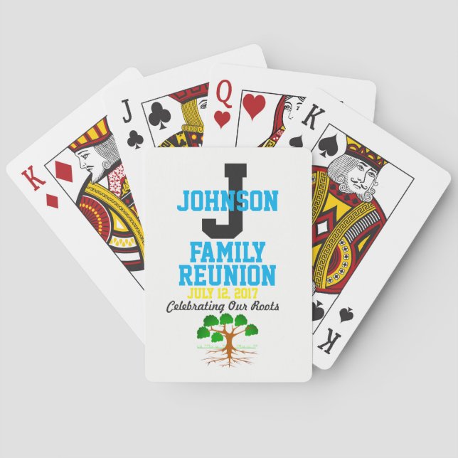 Jeu De Cartes Toute Réunion de famille nommée avec toute date - (dos)