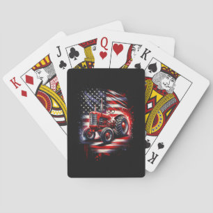 Jeu De Cartes Tracteur patriotique 4 juillet Drapeau américain F
