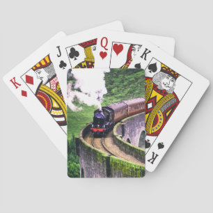 Jeu De Cartes Train de locomotives sur le pont