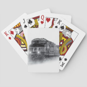 Jeu De Cartes Trains de train noir et blanc