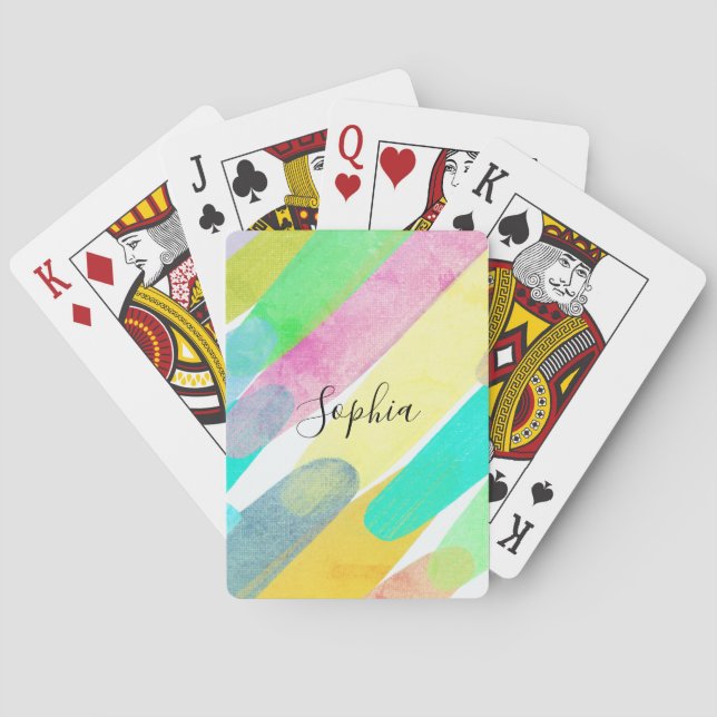 Jeu De Cartes Traits de couleur diagonaux, Nom, Art abstrait des (dos)