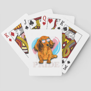 Jeu De Cartes Transgenre Dachshund Rainbow Heart Pride LGBT Chie