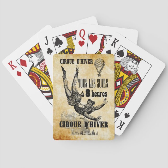 Jeu De Cartes Trapèze volant Acrobat du Cirque de France Art Vin (dos)