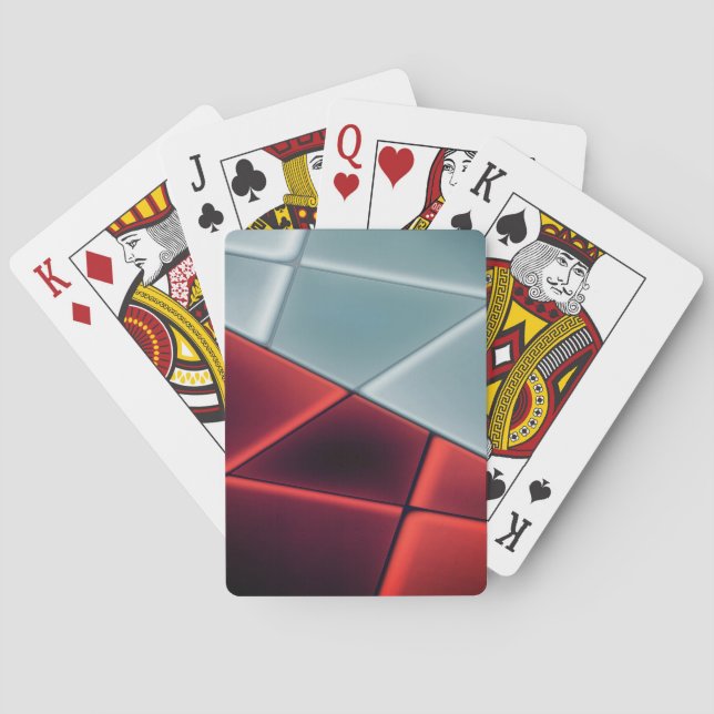 Jeu De Cartes Trapézoïdes rouge à gris avec possibilité de chang (dos)