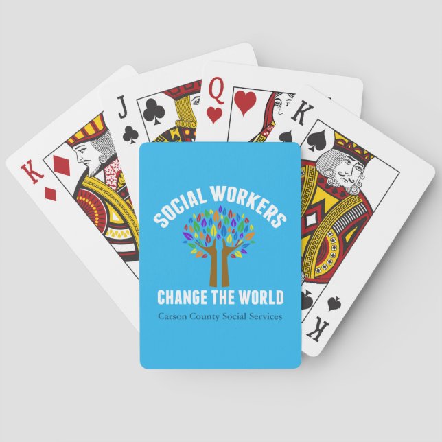 Jeu De Cartes Travailleur social personnalisé Office Cute (dos)