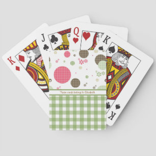 Jeu De Cartes Trendy Cute En vichy Pois Avec Nom