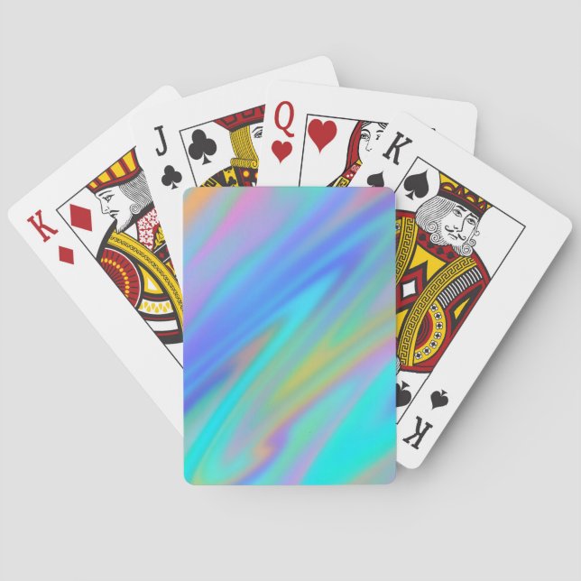 Jeu De Cartes Trendy luxe vert bleu violet faux holographique (dos)