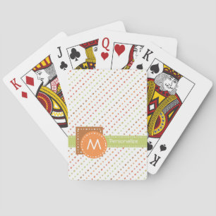 Jeu De Cartes Trendy Monogram Dotted Stripes With Name