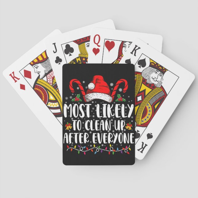 Jeu De Cartes Très Probable De Nettoyer Après Tout Noël (dos)