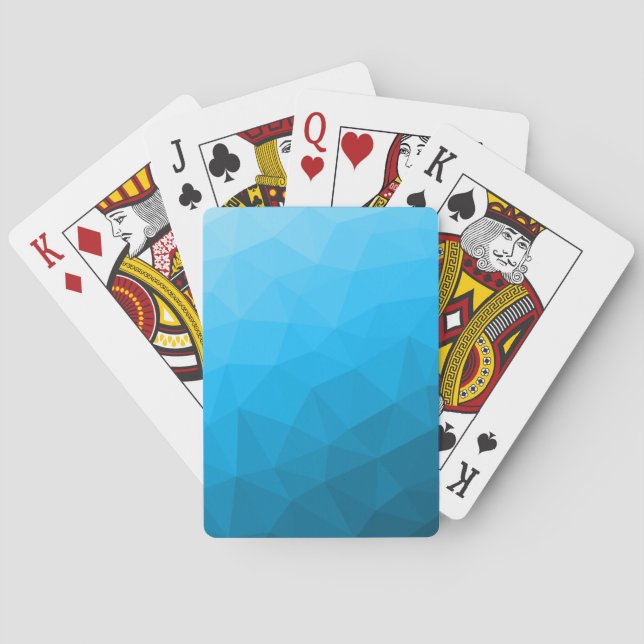 Jeu De Cartes Triangle motif de maillage géométrique dégradé cya (dos)