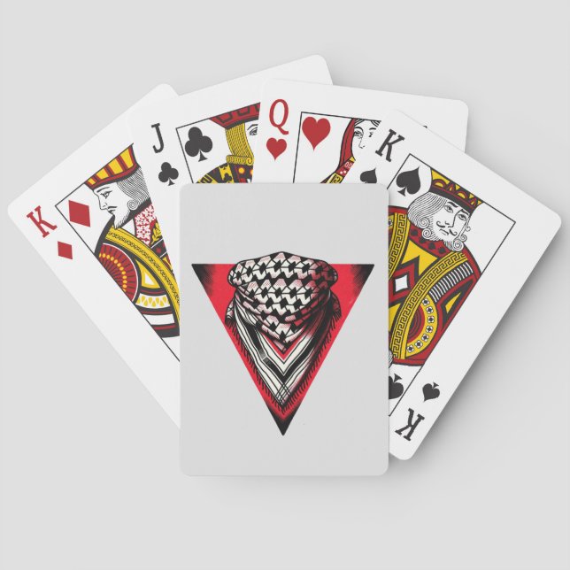 Jeu De Cartes Triangle rouge inversé keffiyeh (dos)