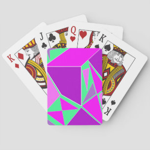 Jeu De Cartes triangles Abstraits violet et vert