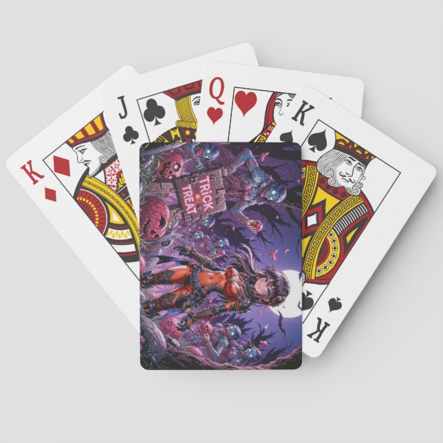 Jeu De Cartes Trick ou traiter Halloween Zombies distribuer le c (dos)