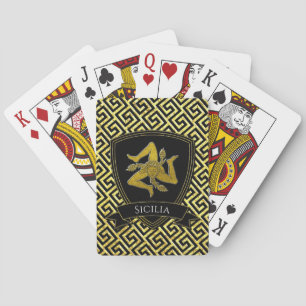 Jeu De Cartes Trinacria sicilien votre couleur des textes et
