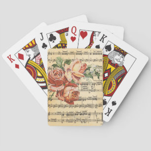 Jeu De Cartes Trio et musique Rose vintage
