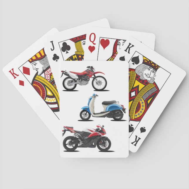 Jeu De Cartes Trois cartes de jeu de motos (dos)