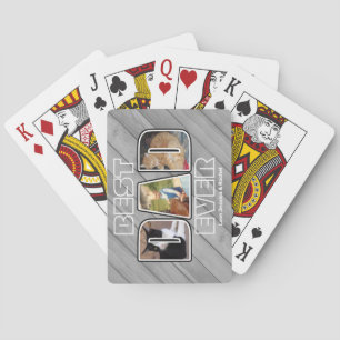 Jeu De Cartes Trois photos Meilleur père Jamais Nom Personnalisé