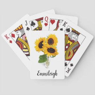 Jeu De Cartes Trois tournesols jaunes soleil blanc personnalisé