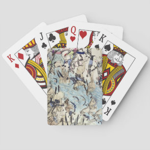 Jeu De Cartes Troopers traversant la rivière (encre sur papier