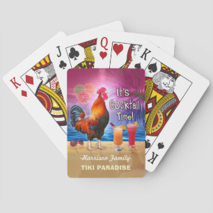 Jeu De Cartes Tropical Beach Cocktail Bar Drôle Rooster Poulet