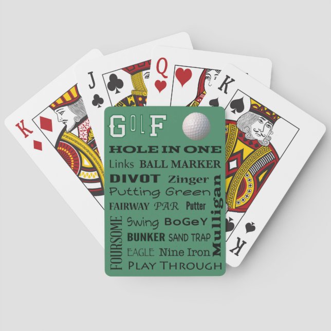 Jeu De Cartes Trou de typographie de GOLF dans un (dos)