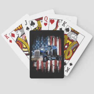 Jeu De Cartes Trucker American Flag Truck Driver Truck Driver Gi