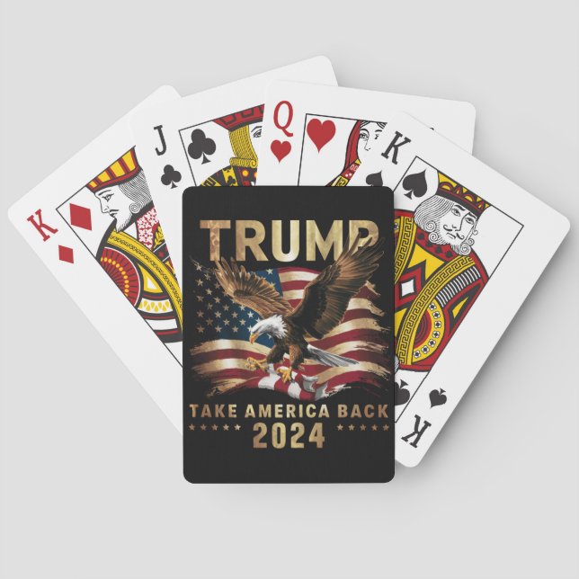Jeu De Cartes Trump 2024 Reprendre l'Amérique Drapeau américain  (dos)