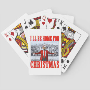 Jeu De Cartes Trump Santa Hat Je serai à la maison pour Noël