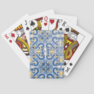 Jeu De Cartes Tuiles bleues et jaunes, Portugal