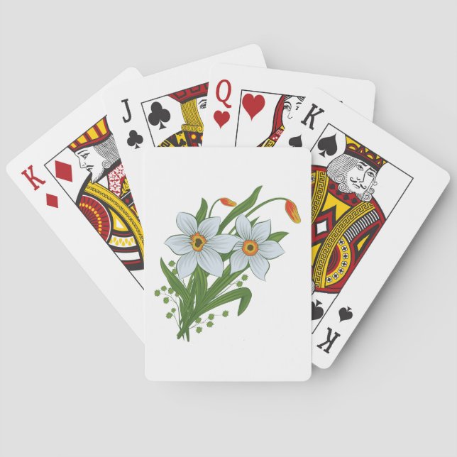 Jeu De Cartes Tulipes et jonquilles Fleurs (dos)