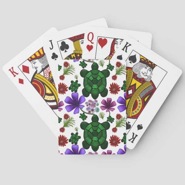 Jeu De Cartes Turtle floral pattern  (dos)