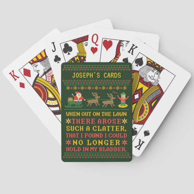 Jeu De Cartes Twas drôle la nuit avant Noël personnalisé (dos)