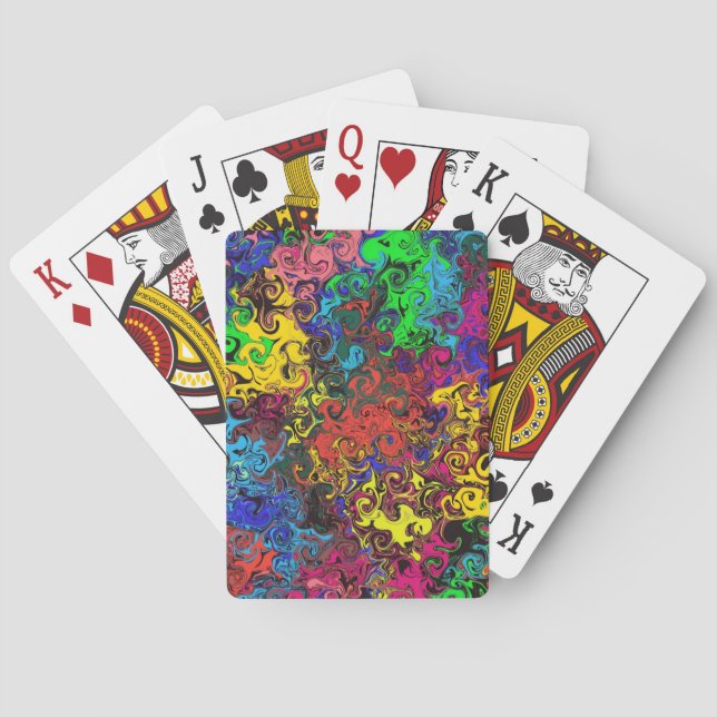 Jeu De Cartes Twirlers colorés Abstraits / (dos)