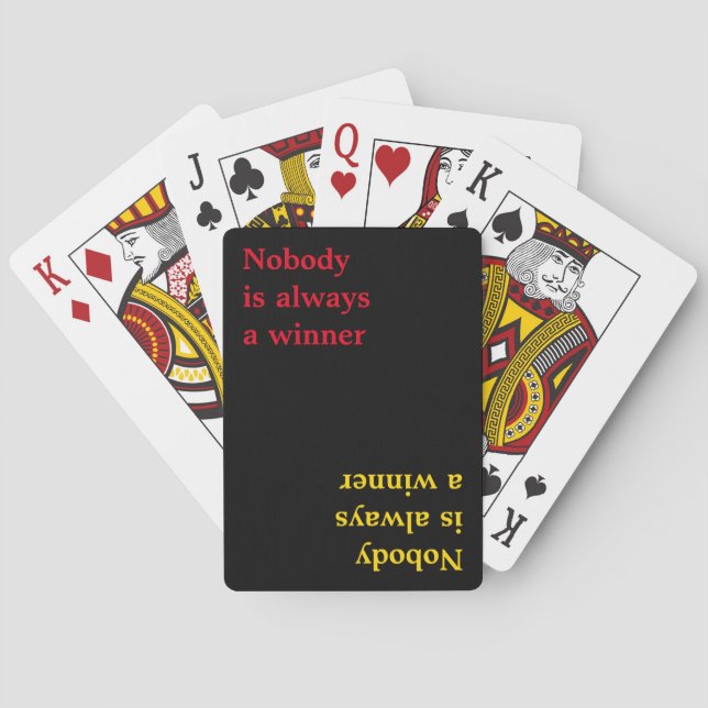 Jeu De Cartes typographie de citation de poker (dos)