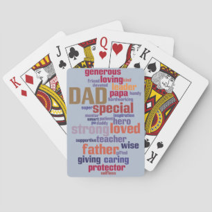 Jeu De Cartes Typographie de fête des pères des textes de nuage