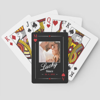 Jeu De Cartes Typographie minimaliste rouge avec initiales perso